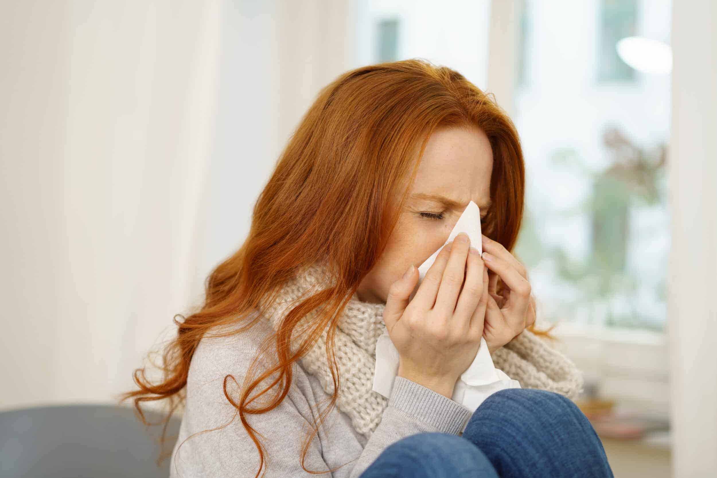 Woman suffering from sinus problems in LAs Vegas, NV